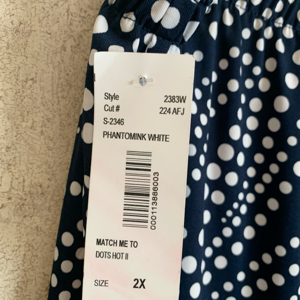 Southern Lady Elegant Navy and White Patterned A-Line Skirt plus 2x NWT - Picture 3 of 11